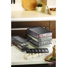 Daisy Home Mikrodalga ve Difrizde Kullanılabilen Saklama Kabı Seti 8'li Antrasit S-402