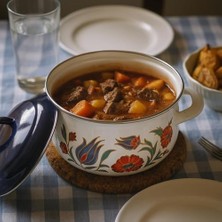 Daisy Home Serenk 18-20-22 cm Emaye 3'lü Derin Bombeli Tencere Seti