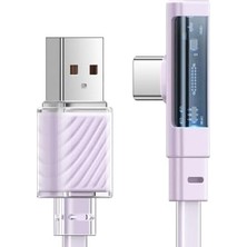 Daisy Home CA-3424 Usb-A To Type-C 100W Süper Şarj L Kablo 1.8m Mor