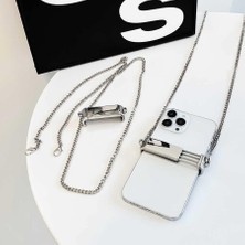 Daisy Home Cep Telefonu Boyun Askısı Kıskaçlı Metal Zincir İP02 Gümüş