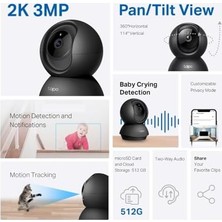 Daisy Home C211 2k 3mp Yatay ve Dikey Ev Güvenliği Wi-Fi Kamerası, Gece Görüşü, IP66 Su Geçirmez, Siyah Renk + 64GB Kioxia Microsd Bellek