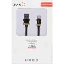 Daisy Home (3289) Siyah Siyah Poro Lightning USB Kablo 1m- ile Uyumlu