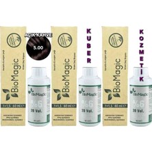 Biomagic 5.00 Açık Kahve Organik Içerikli Amonyaksız Kalıcı Saç Boyası 3 Boya+3 Oksidan