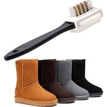 Cekar Store Bakgelal Çift Taraflı Pratik Taşınabilir Süet Nubuk Deri Çizme Bot Ayakkabı Temizleme Bakım Fırçası