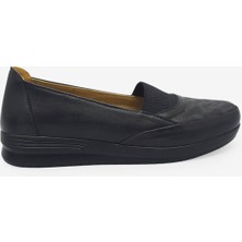 Kanuga Kadın Yazlık Comfort Deri Ayakkabı Siyah CGL2025-05