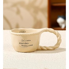 Daisy Home Motto El Işi Görünümlü Seramik Kupa