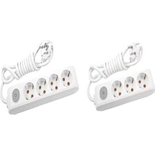 Daisy Home 4lü Anahtar-Topraklı Kablolu Ç.k 3m Priz + 3lü Anahtar-Topraklı Kablolu Çocuk Korumalı 3m Priz