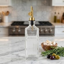 Daisy Home Isıya Dayanıklı Cam Yağdanlık | Akıllı Otomatik Kapak Mekanizması | Damlatma Yapmayan Zeytinyağı ve Sirke Şişesi | Modern Mutfak Gereçleri