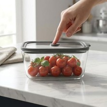 Daisy Home Deconox Cam Kapaklı Silikon Vakumlu Borosilikat Saklama Kabı - 1400 ml Büyük Boy Erzak, Bakliyat ve Makarna Kavanozu