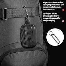 Daisy Home Galaxy Buds3 / Galaxy Buds3 Pro ve Galaxy Buds 3 Fe Uyumlu Karbon Fiber Hybrid Polymer Technology Kulaklık Kılıfı (Siyah)