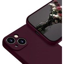 Daisy Home 13 ile Uyumlu Kadife Astarlı Bordo Mat Silikon Kılıf – Kamera Korumalı, Şok Emici