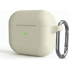 Daisy Home (5900) Bej Soft Renk Darbe Emici Çengelli Silikon Kulaklık Kılıfı Pro 2 ile Uyumlu