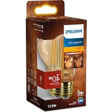 Cekar Store Philips Ledclassic E27 Lamba, Altın, 40 W Yerine Geçer, Sıcak Beyaz (1800 Kelvin), Dekoratif Lamba