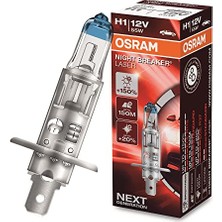 Cekar Store Osram Ampul Night Breaker Laser H1 12V 55W%100'YE Kadar Fazla Işık 150M'YE Kadar Fazla Görüş Açısı,%20'ye Kadar Beyaz Işık 64150NL          [enerji Sınıfı A]