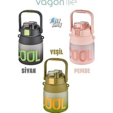 Daisy Home Vagonlife 1000ML Askılı Tek Kapak Çift Kullanım Pipetli/pipetsiz Kullanım Softtouch Su Matarası