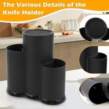 Daisy Home Coverest 3'ü 1 Arada Mutfak Organizeri - Kaşık, Çatal, Bıçak Mutfak Aletleri Için Tezgah Üstü Düzenleyici, Delikli Bıçaklık, Bölümlü Kaşıklık (Siyah)