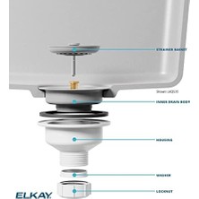 Daisy Home LKQS35BK Çıkarılabilir Sepet Süzgeç ve Kauçuk Tıpalı Polimer Tahliye Bağlantısı, Siyah