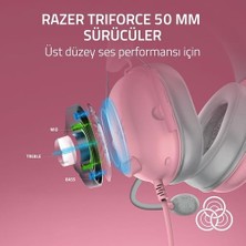 Daisy Home Blackshark V2 x  - 5 Konsolu Için Kablolu E-Spor Kulaklık (250G, Kardioid Mikrofon, 50MM Sürücüler, Pasif Gürültü Engelleme, 3.5mm Jak) Quartz