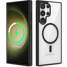 Daisy Home Galaxy S22 Ultra Uyumlu Uyumlu Şarj Özellikli Silikon Ege Kılıf-Siyah