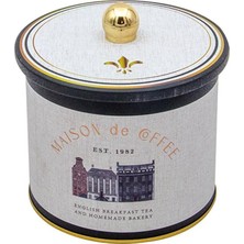 Daisy Home Evle-Azura Desenli Yuvarlak Metal Saklama Kabı, Erzak Saklama Kabı - Organizer Kutu 14 cm x 12,5 cm (Azura Coffee)