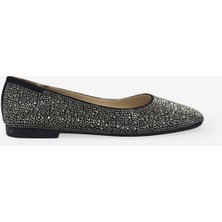 Kanuga Kadın Taş Detaylı Babet Siyah RSL2511