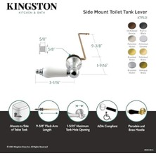 Daisy Home Ktpls1 Victoria Tuvalet Tankı Kolu, Porselen Kulp, Parlak Krom