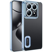 Daisy Home 14T Pro ile Uyumlu Kılıf Kamera Korumalı Logo Gösteren Şeffaf Kapak Sierra Mavi