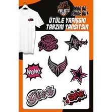 Cekar Store Ütü Ile Yapışan Dokuma Seti Patch Yama Gırl Modeli