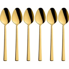 Daisy Home Çay Kaşık Seti, Gold Renk, 6 Parça Çay Kaşığı Seti, Paslanmaz Çelik, Metalik Gold, 11 Cm, 70G, Elle Yıkanmalı