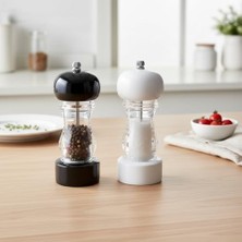 Daisy Home Deconox Ahşap ve Akrilik Tuz/karabiber Değirmeni - 17 cm Küçük Boy Manuel Baharat Öğütücü - (1 Adet) Siyah Veya Beyaz Asorti Gönderim