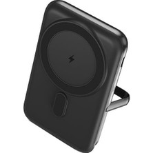 Daisy Home Recharger Pro M LCD 10.000MAH Magsafe Uyumlu Pd 20W Stantlı Kablosuz Taşınabilir Hızlı Şarj Aleti/powerbank 2BB222 Siyah