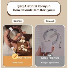 Daisy Home 18W/20W Ile Uyumlu Şarj Kılıfı – Şarj Aleti Kılıfı, Şarj Kablo Koruyucu, Şarj Koruyucu Örme Kablo Toparlayıcı, Kablo Koruyucu ve Düzenleyici Aparat Kahve Ayıcıklar