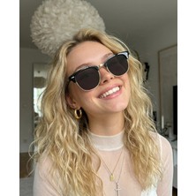Funeyes Clup Siyah Gold Güneş Gözlüğü Unisex Trend Güneş Gözlüğü