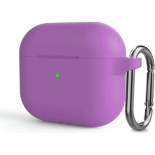 Daisy Home Vivid 3. Nesil Ile Uyumlu Soft Renk Darbe Emici Çengelli Silikon Kulaklık Kılıfı, Mor