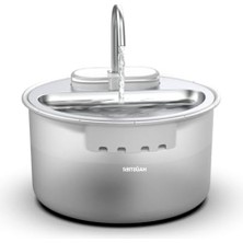 Cekar Store Haustier WF009LS-M Otomatik Kedi Su Çeşmesi,kedi Su Sebili, Su Pınarı 3.5lt Geniş Hazne, SUS304 Çelik, Çok Katmanlı Filtrasyon, Pencereli Metal Tasarım          [enerji Sınıfı A+]