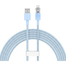 Daisy Home Explorer Serisi Hızlı Şarj Kablosu Akıllı Sıcaklık Kontrolü USB To Ip 2.4A, 2m, Mavi