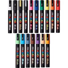 Cekar Store Uni  Pc-5 M - 17 Set - Su Bazlı Pigment Mürekkep Işaretleyici, Uç 2,5 mm