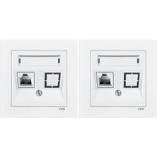 Daisy Home 55 Beyaz Etiketli Tekli Nümeris Cat3 C1 Mekanizma (2 Paketi)