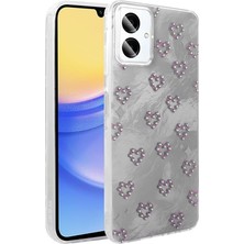 Daisy Home Galaxy A06 ile Uyumlu Kılıf Kamera Korumalı Fiyonk Kalp Figürlü Ponti Kapak Beyaz