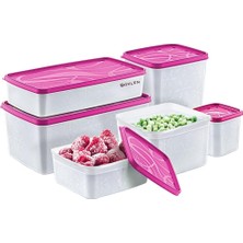 Daisy Home Hobby Life Alaska Derin Dondurucu Saklama Kabı 6'lı Set 9.5 Litre - Bpa (Vişne)