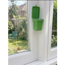 Mucit Home Içi Çelik Dışı Plastik Çöp Kovası Görünümlü Mini Kapaklı Küllük Yeşil Siyah