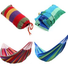 İlk El Grup Ieg™ Kanvas Çantalı Hamak Çubuklu Kırmızı Çizgiler 190 x 80 cm