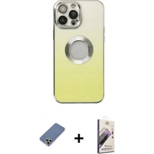 İlk El Grup Ieg™ iPhone 13 Pro Max Kılıf Kutup Yansıma Özel Seri - Siyah Bilvis 3D Mat Cam Ekran Koruyucu + Açık Yeşil Metal Kamera Lens Koruma Cam