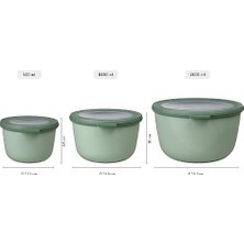 Daisy Home Mepal - Çok Amaçlı Cirqula Round 3 Parçalı Set – Kapaklı Saklama Kabı – Saklama Kutusu, Buzdolabı, Derin Dondurucu ve Mikrodalga Fırın Kabı Olarak Uygundur – 500 Ml, 1000 ml & 2000 ml – Nordic Denim
