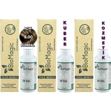 Biomagic 8.00 Açık Kumral Organik Içerikli Amonyaksız Kalıcı Saç Boyası 3 Boya+3 Oksidan