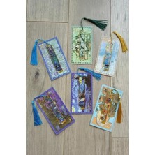 Cekar Store Kolbi Craft,irisler Van Gogh Püsküllü Altın Renk Metal Kitap Ayracı Hediyelik Sanatsal