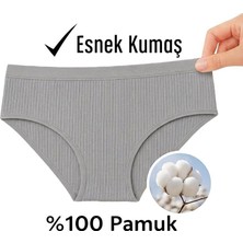 Orivra 6'lı Set Ribana Dokulu Yüksek Bel Kadın Külot Nefes Alabilir