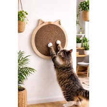 Cekar Store Minimalist Şık Kedi Tırmalama Tahtası | Doğal Ahşap ve Doğal Jüt Ip | Çevre ve Kedi Dostu Hem Yapışkanlı Hem Vidalı