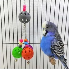 Cekar Store Muhabbet Kuşu Için Özel Zilli Kuş Topu Oyuncak 25 cm