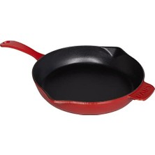 Daisy Home Lava Spring Serisi, Döküm Kızartma Tavası, Yuvarlak, 28 Cm, Mat Emaye, Parlak Siyah Taban, Kırmızı